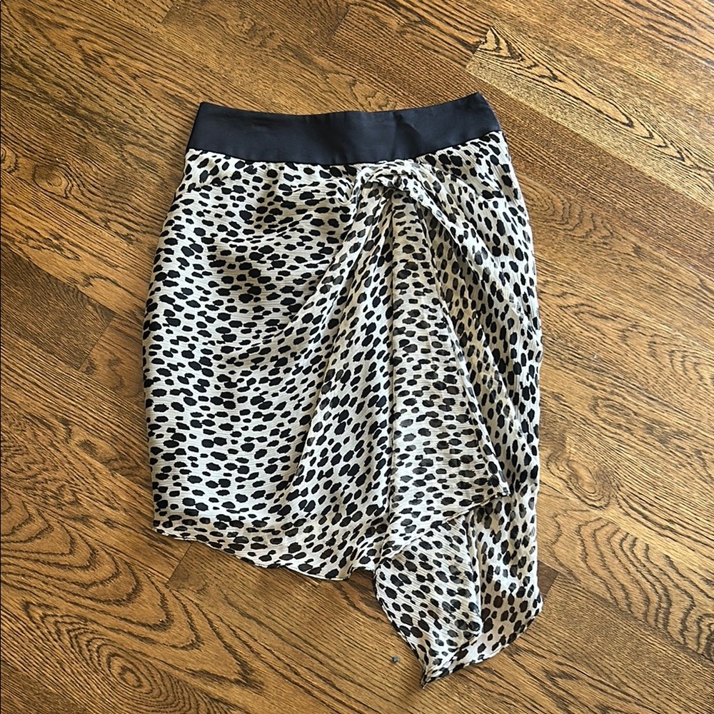 Reiss Black and White Wrap Midi Skirt for Cocktail Nights